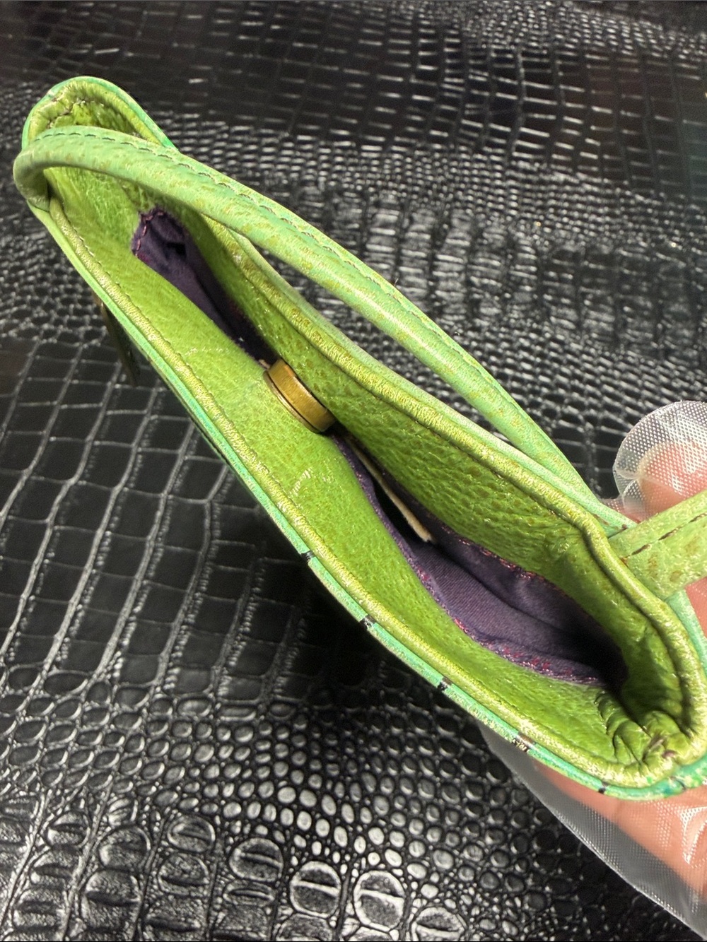 Anuschka Green Hand-Painted Floral & Butterfly Crossbody - Picture 3 of 16